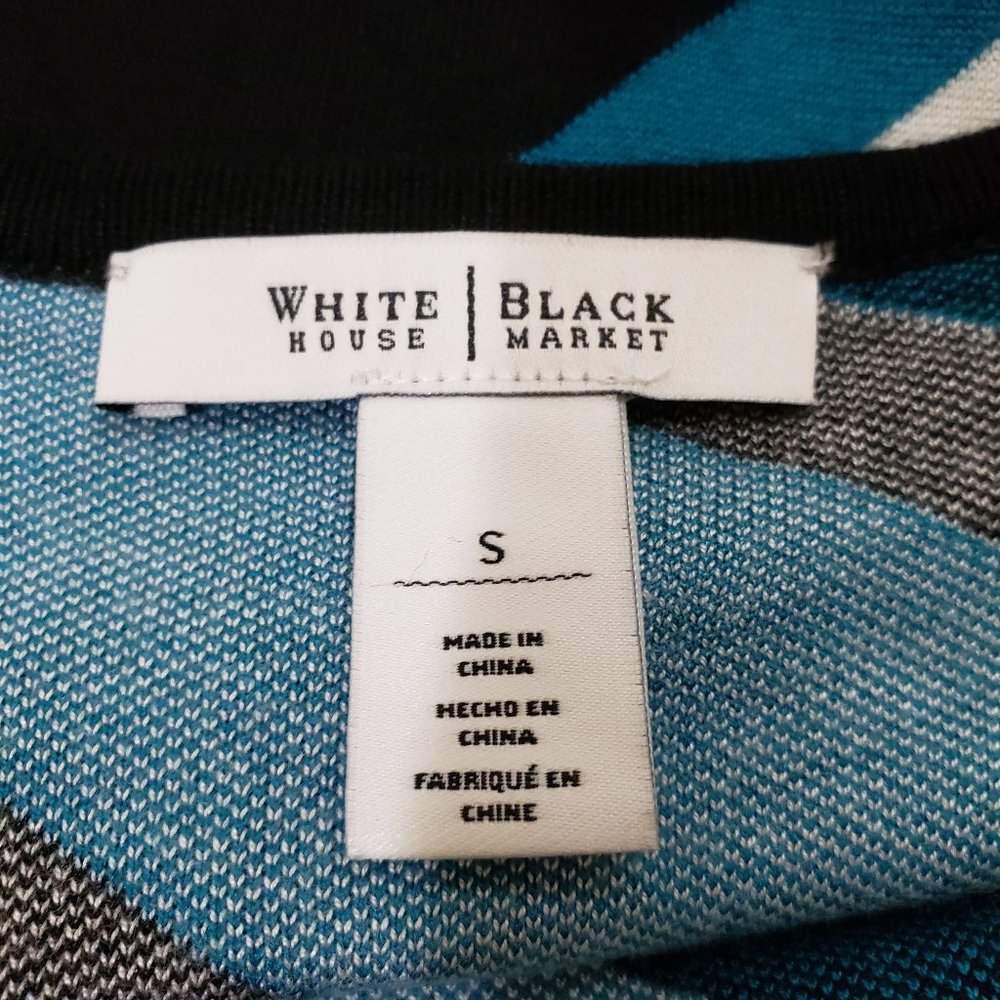 WHBM Black and Blue Asymmetric Hem Sweater Dress S - Picture 16 of 16